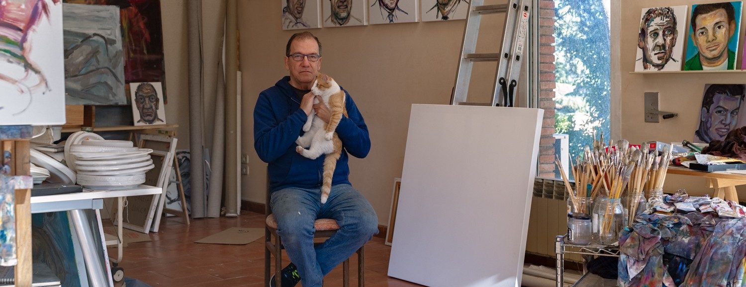 Juan Abreu en su estudio